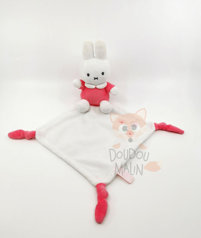  - miffy lapin - peluche avec blanc rose fleur 25 cm 